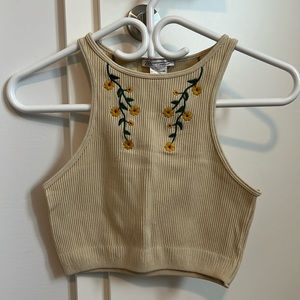 Zara Flower Embroidered Tank Top (Size XS-S)